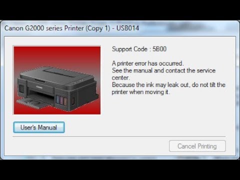printer error 5b00 canon g2000